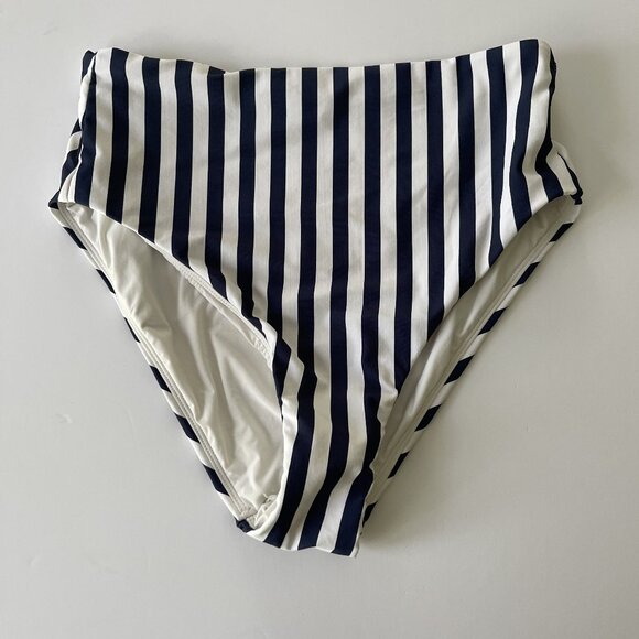 NEW Women's Anthropologie x CELANDINE High-Waisted Bikini Bottoms Navy Medium M - Picture 3 of 5